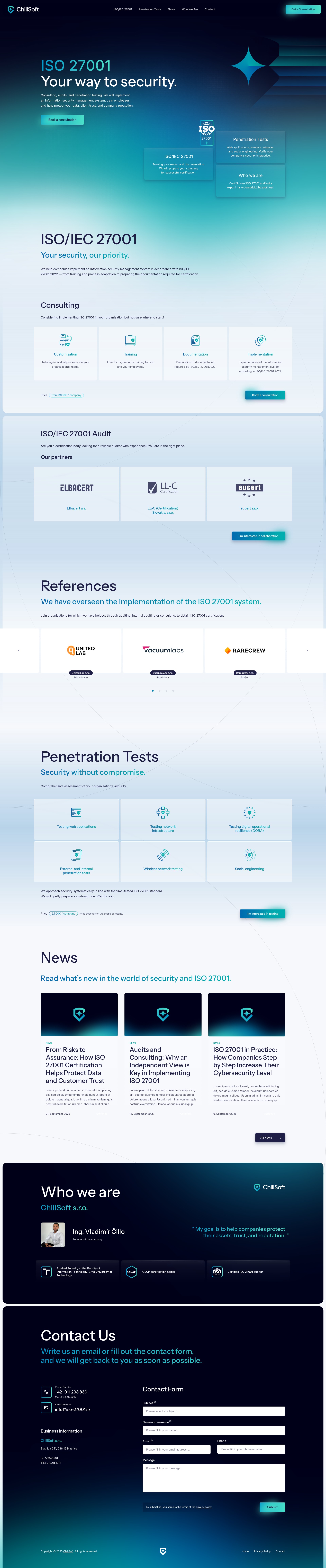 Web Design & WordPress Development for a security implementation company, compliant with ISO 27001